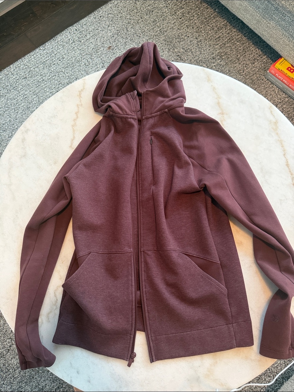 all in motion Men's Zip-Up Hoodie Sweater in Plum